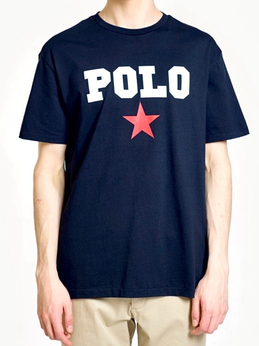 Polo by Ralph Lauren Navy Tee with White Logo and Red Star